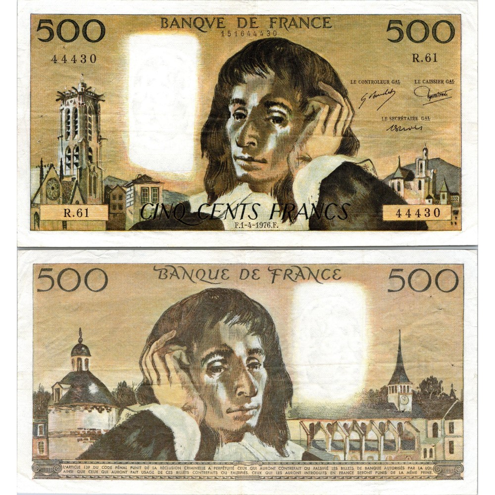 Fay.01.14 - 01/04/76 - Alph R.61 - 500 Francs Pascal