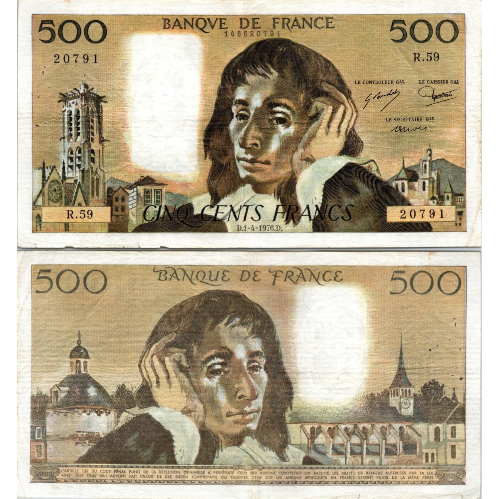 Fay.01.14 - 01/04/76 - Alph Q.56 - 500 Francs Pascal