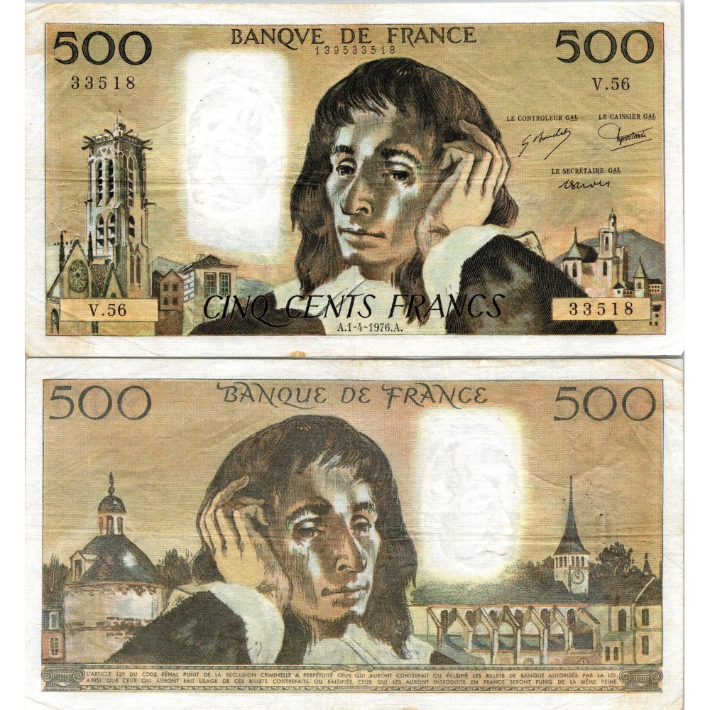 Fay.01.14 - 01/04/76 - Alph V.56 - 500 Francs Pascal