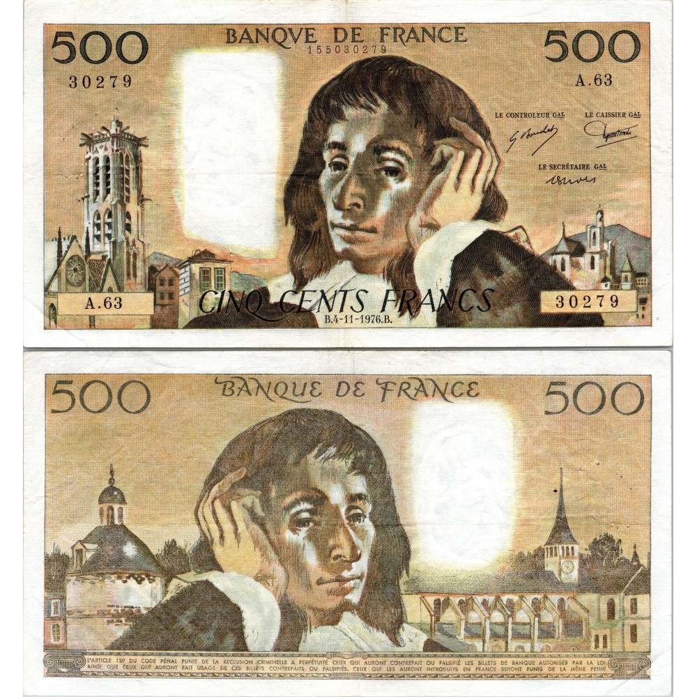 Fay.01.15 - 04/11/76 - Alph T.63 - 500 Francs Pascal