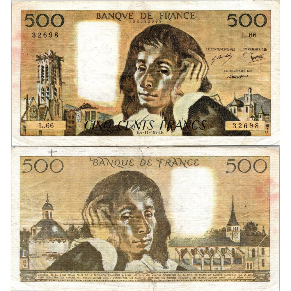 Fay.01.15a - 04/11/76 - Alph H.64 - 500 Francs Pascal