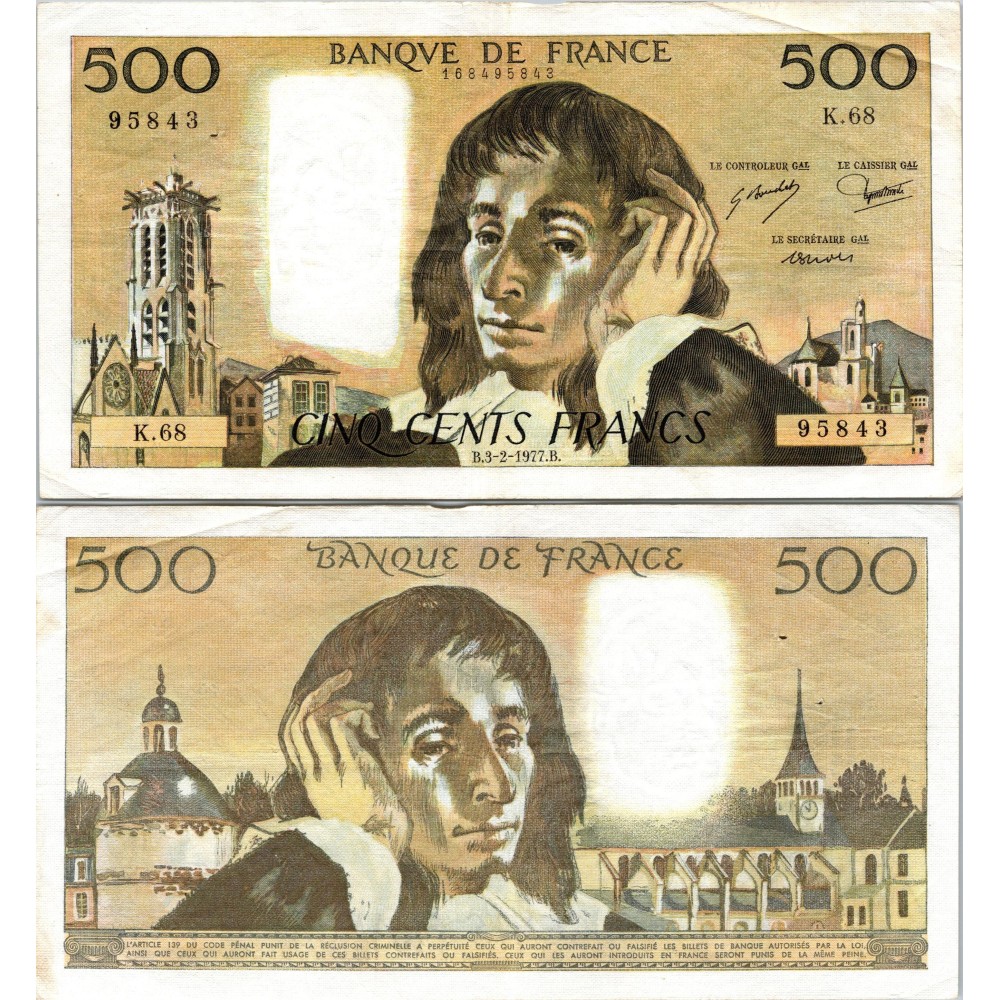 Fay.01.16 - 03/02/77 - Alph T.71 - 500 Francs Pascal