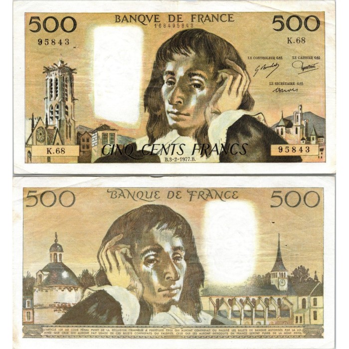 Fay.01.16 - 03/02/77 - Alph T.71 - 500 Francs Pascal