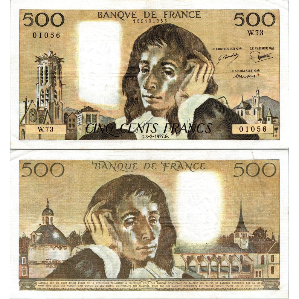 Fay.01.16 - 03/02/77 - Alph B.73 - 500 Francs Pascal