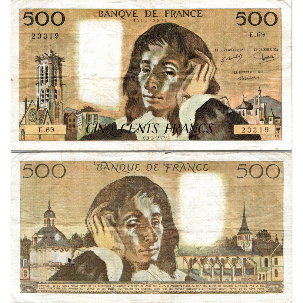 Fay.01.16 - 03/02/77 - Alph W.73 - 500 Francs Pascal