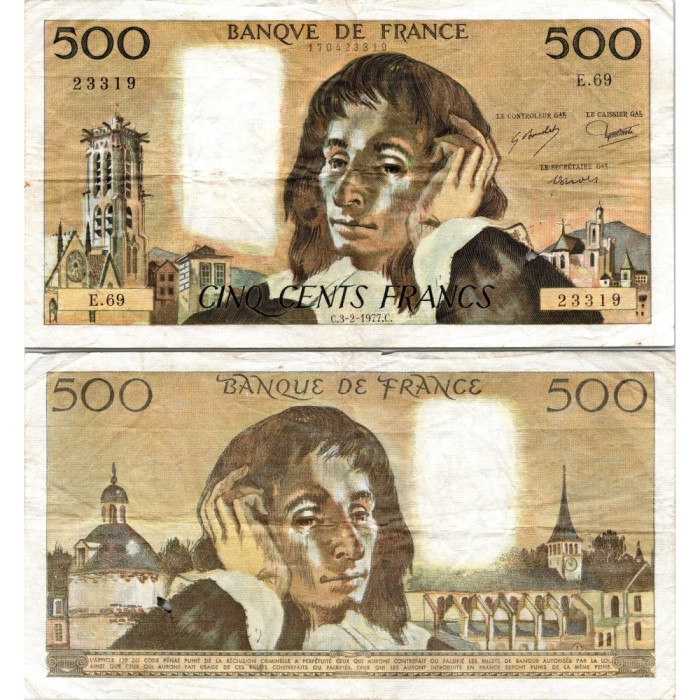 Fay.01.16 - 03/02/77 - Alph W.73 - 500 Francs Pascal