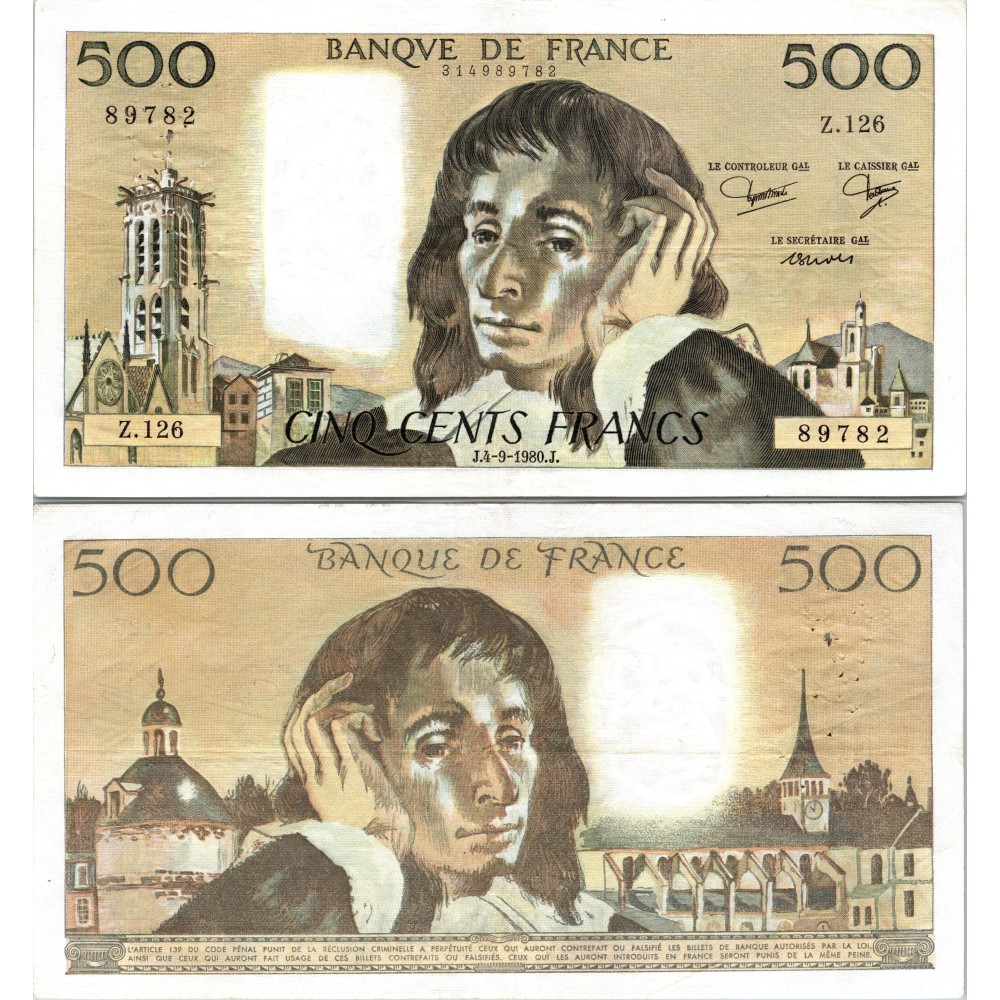 Fay.01.22 - 04/09/80 - Alph L.122 - 500 Francs Pascal