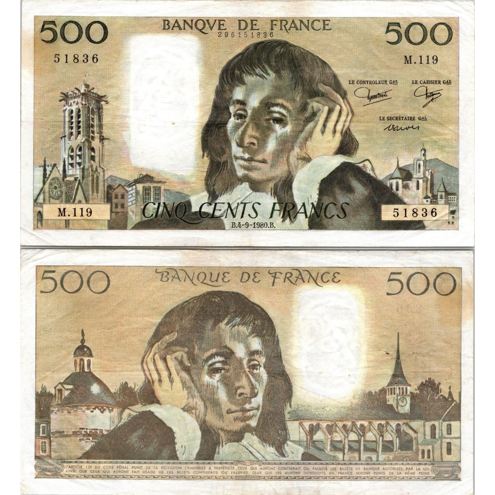 Fay.01.22 - 04/09/80 - Alph M.119 - 500 Francs Pascal