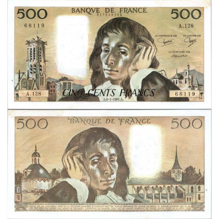 Fay.01.23 - 08/01/81 - Alph A.128 - 500 Francs Pascal