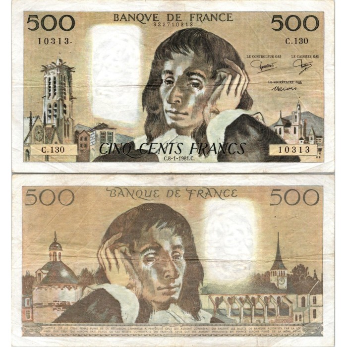 Fay.01.23 - 08/01/81 - Alph C.130 - 500 Francs Pascal