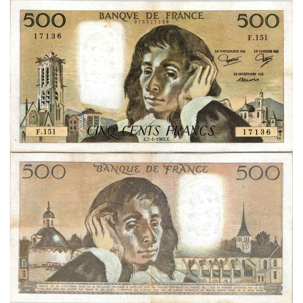 Fay.01.26 - 07/01/82 - Alph F.151 - 500 Francs Pascal