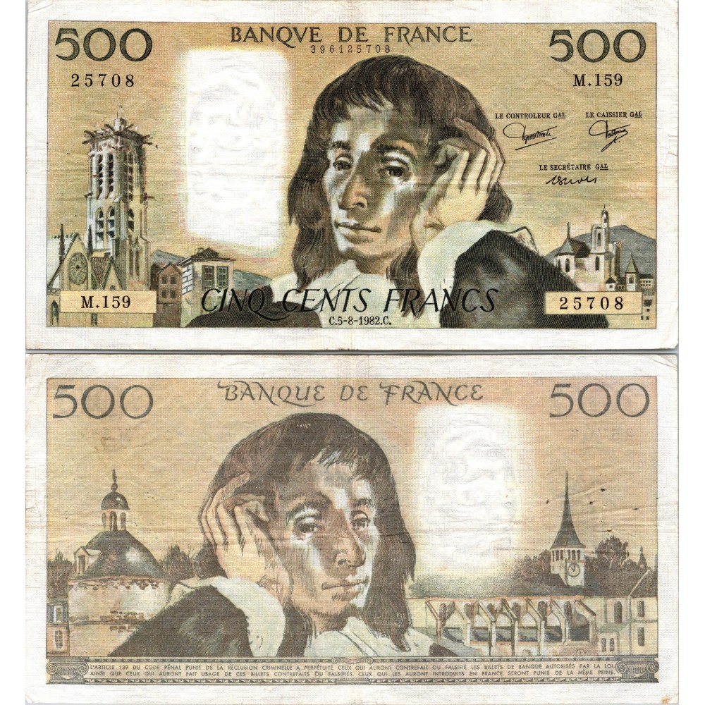 Fay.01.27 - 05/08/82 - Alph S.160 - 500 Francs Pascal
