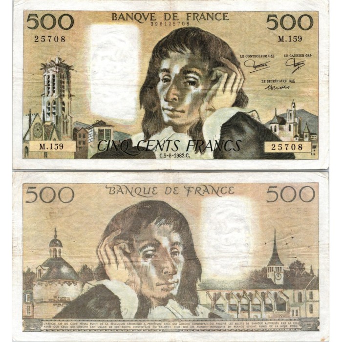Fay.01.27 - 05/08/82 - Alph S.160 - 500 Francs Pascal