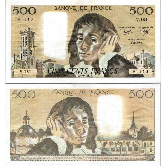 Fay.01.27 - 05/08/82 - Alph R.160 - 500 Francs Pascal