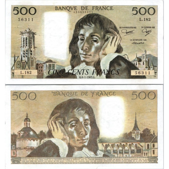 Fay.01.28 - 06/01/83 - Alph Z.179 - 500 Francs Pascal