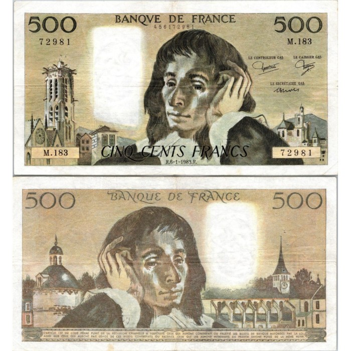 Fay.01.28 - 06/01/83 - Alph U.167 - 500 Francs Pascal