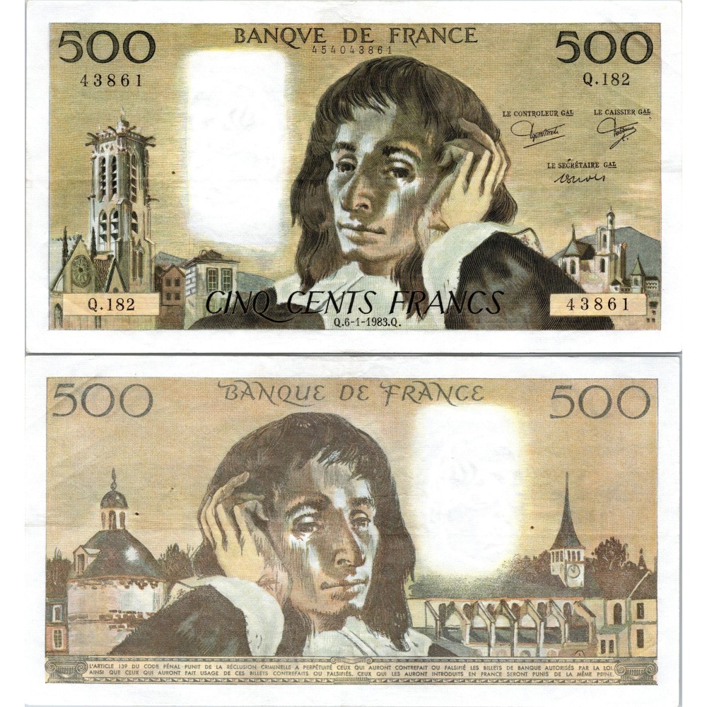 Fay.01.28 - 06/01/83 - Alph T.179 - 500 Francs Pascal