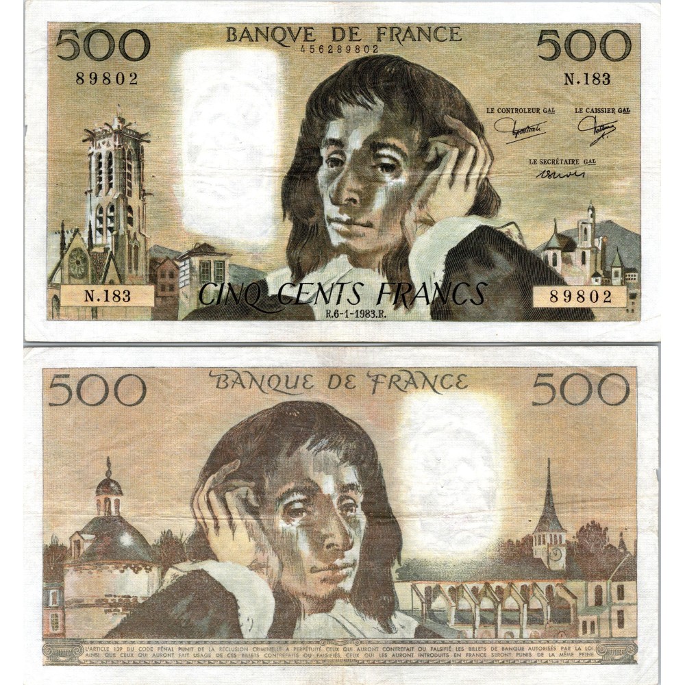 Fay.01.28 - 06/01/83 - Alph Q.182 - 500 Francs Pascal