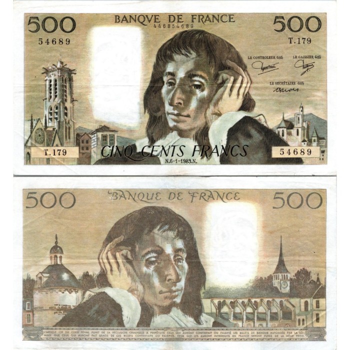 Fay.01.28 - 06/01/83 - Alph V.182 - 500 Francs Pascal