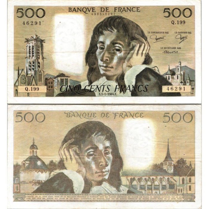 Fay.01.30 - 05/01/84 - Alph Q.199 - 500 Francs Pascal