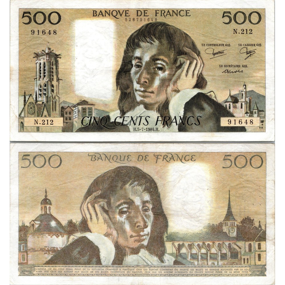 Fay.01.31 - 05/07/84 - Alph U.206 - 500 Francs Pascal