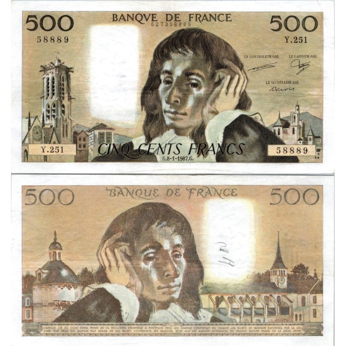 Fay.01.35 - 08/01/87 - Alph Y.251 - 500 Francs Pascal