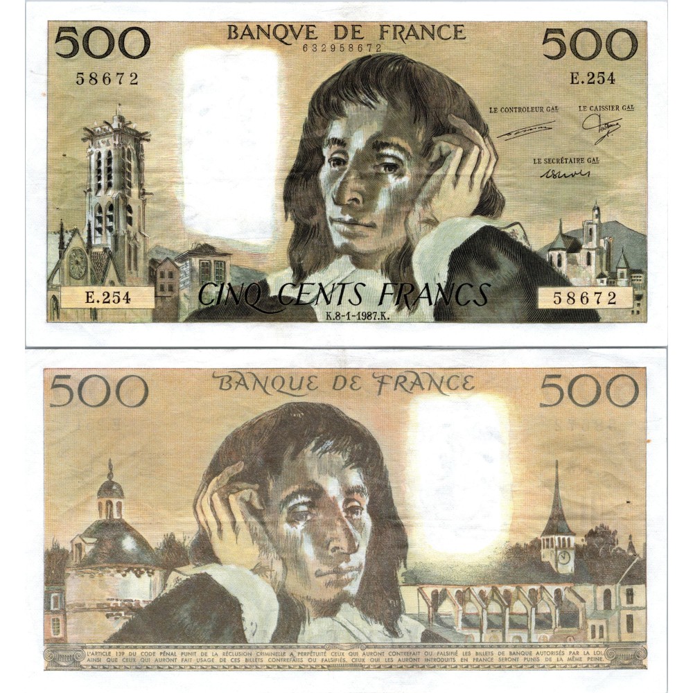 Fay.01.35 - 08/01/87 - Alph E.254 - 500 Francs Pascal