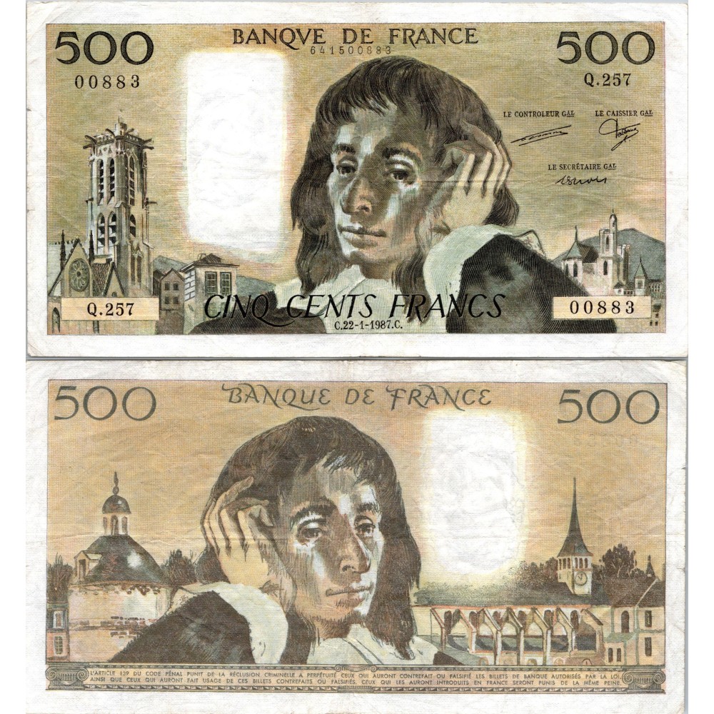 Fay.01.36 - 22/01/87 - Alph Q.257 - 500 Francs Pascal
