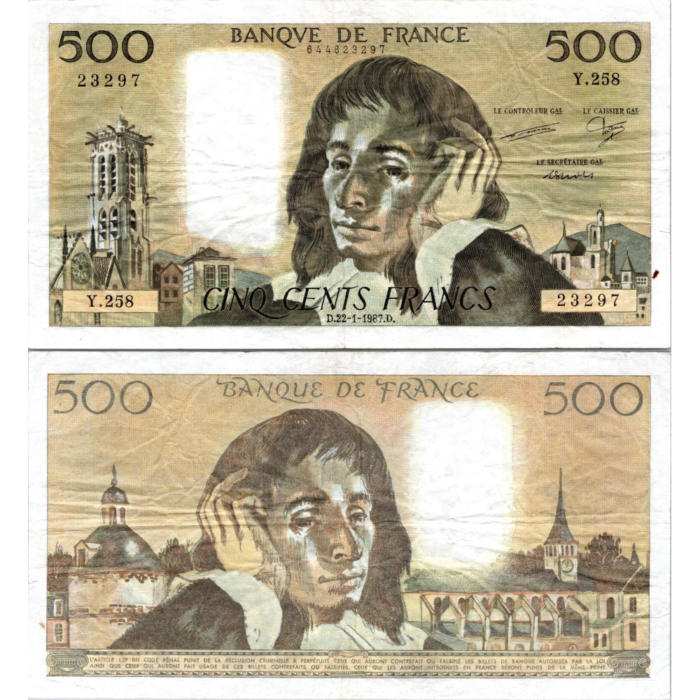 Fay.01.36 - 22/01/87 - Alph Y.258 - 500 Francs Pascal
