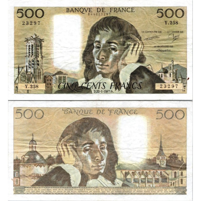 Fay.01.36 - 22/01/87 - Alph Y.258 - 500 Francs Pascal
