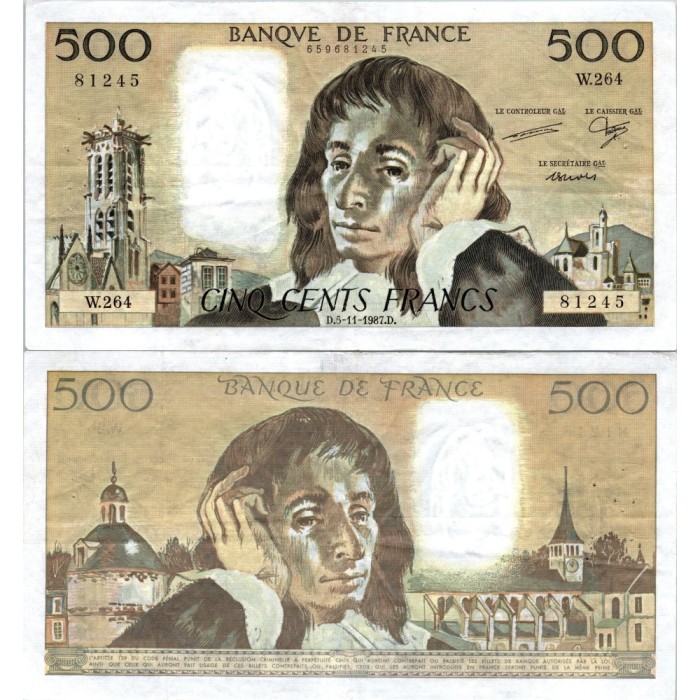 Fay.01.37 - 05/11/87 - Alph W.264 - 500 Francs Pascal
