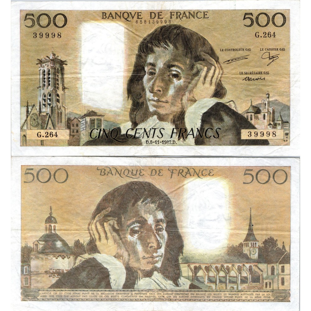 Fay.01.37 - 05/11/87 - Alph G.264 - 500 Francs Pascal