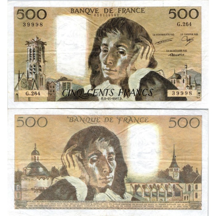 Fay.01.37 - 05/11/87 - Alph G.264 - 500 Francs Pascal