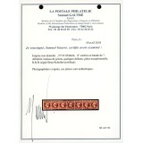 YT 18 - Bande de 7 - Oblitéré Gros Points - Signé Brun / Scheller - Certificat