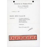 YT 18 - Bande de 7 - Oblitéré Gros Points - Signé Brun / Scheller - Certificat