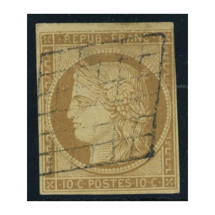 YT 1 - Oblitéré Grille - Signé Calves