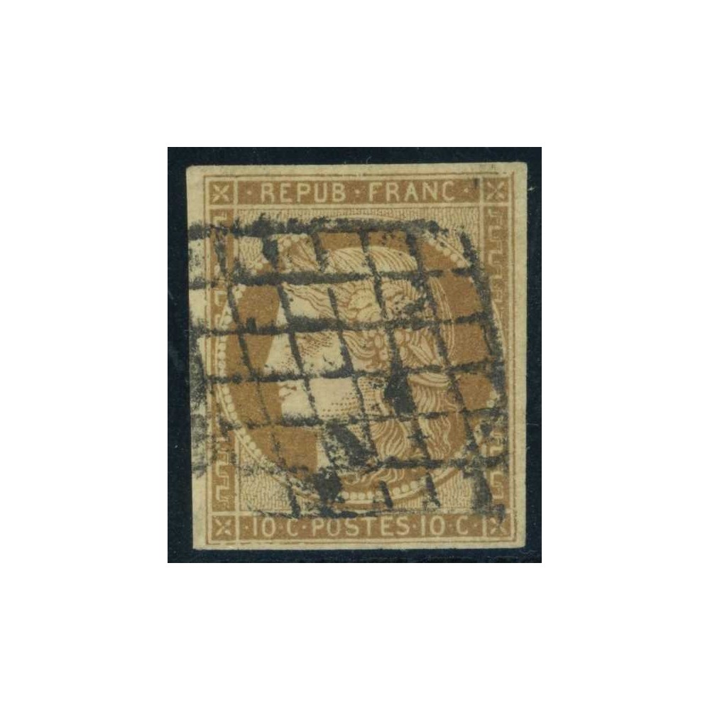 YT 1 - Oblitéré Grille - Signé Calves