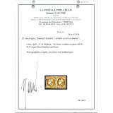 YT 1 - Oblitéré PC 1102 - Dijon - Côte d'Or (20) - Paire - Certificat CO 22/14