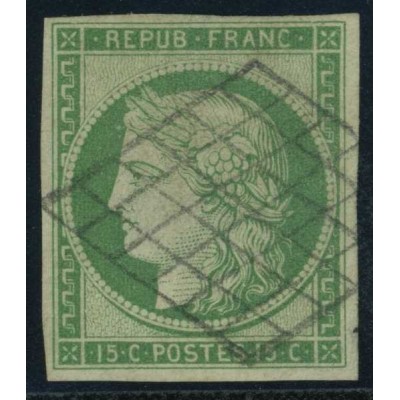 YT 2 - Oblitéré Grille - Signé Calves