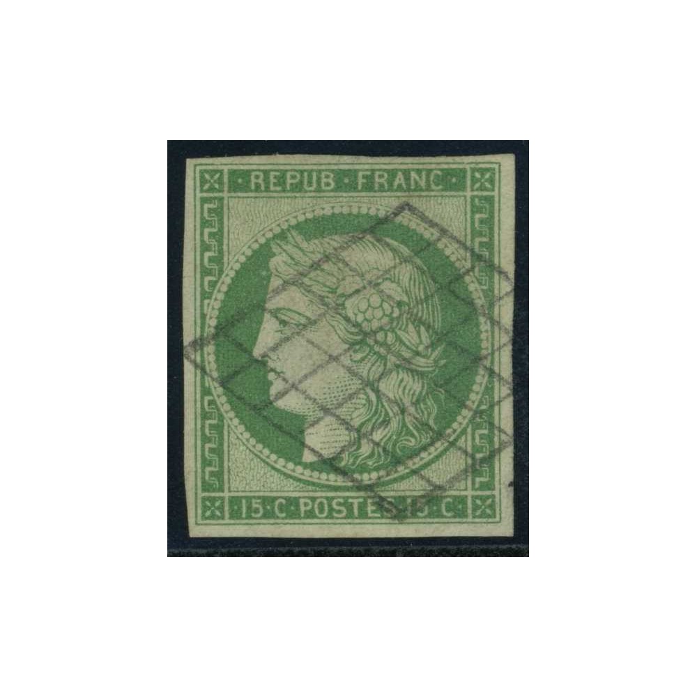 YT 2 - Oblitéré Grille - Signé Calves