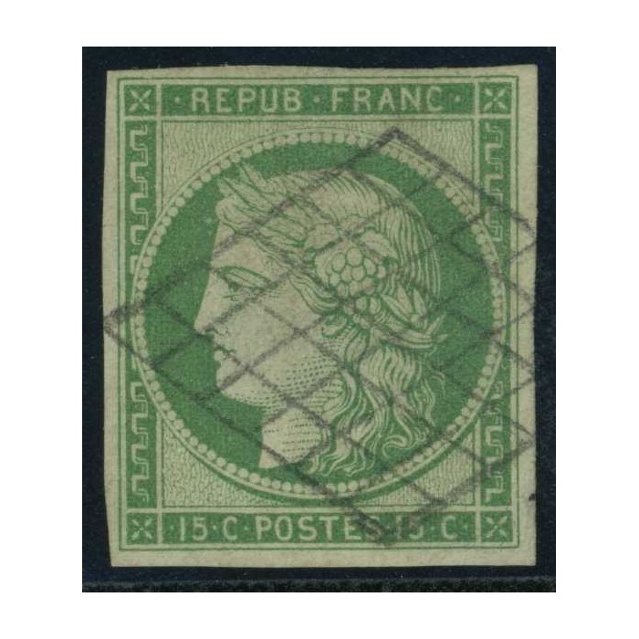 YT 2 - Oblitéré Grille - Signé Calves