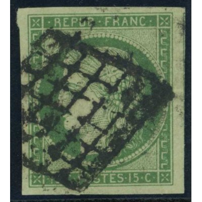 YT 2 - Oblitéré Grille - Signé Calves