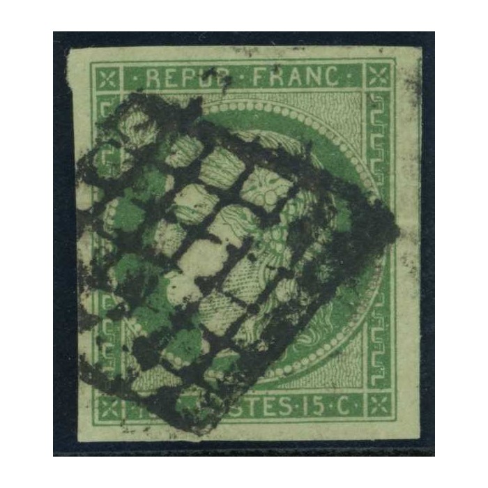 YT 2 - Oblitéré Grille - Signé Calves