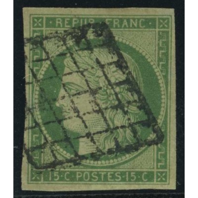 YT 2 - Oblitéré Grille - Signé Calves