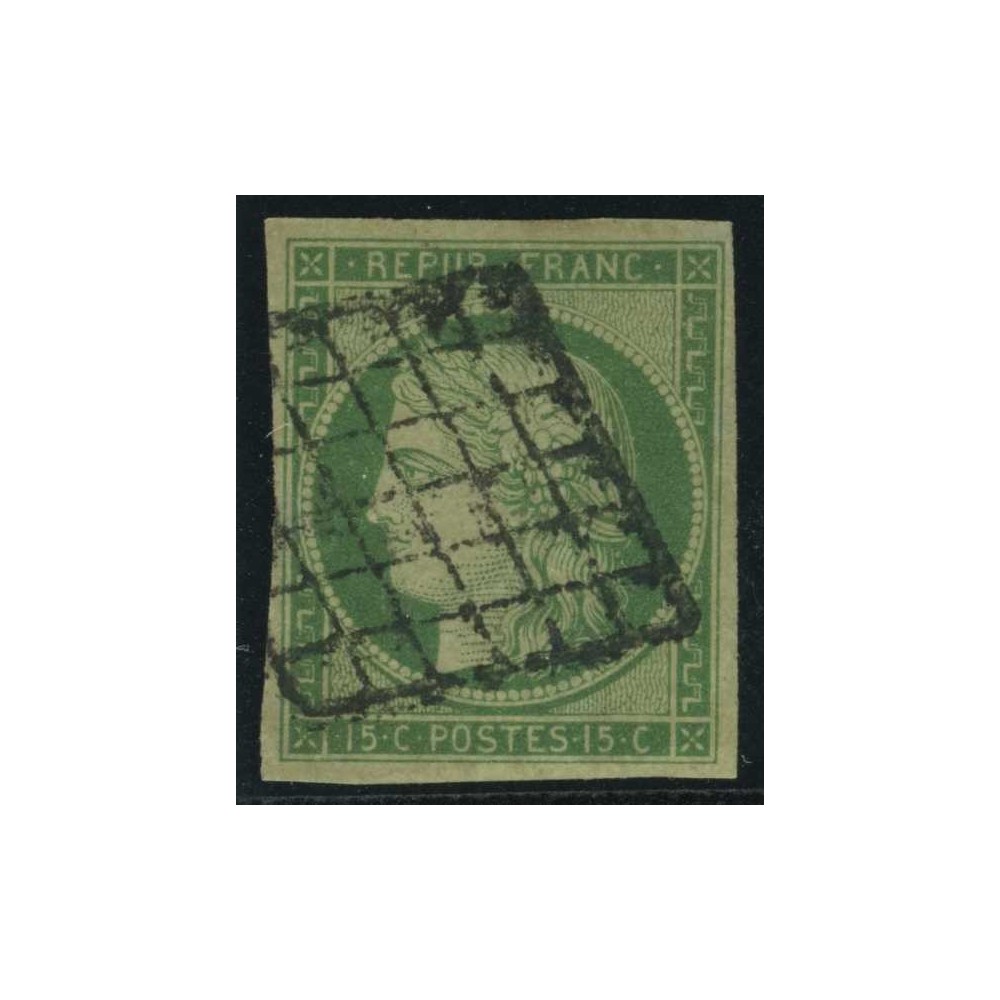 YT 2 - Oblitéré Grille - Signé Calves