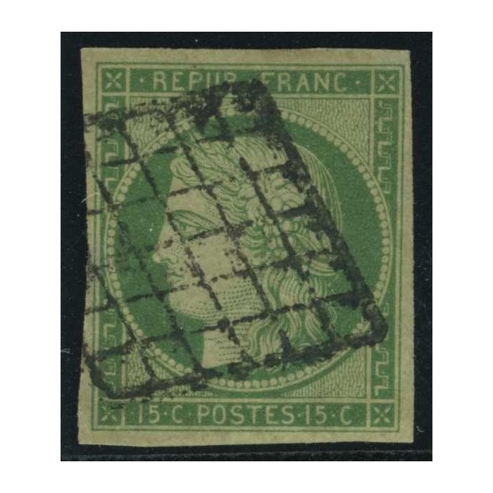 YT 2 - Oblitéré Grille - Signé Calves