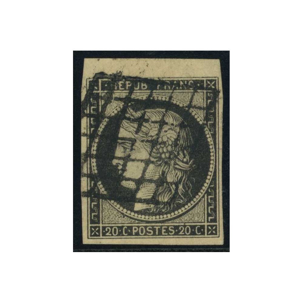 YT 3 - Oblitéré Grille - Signé