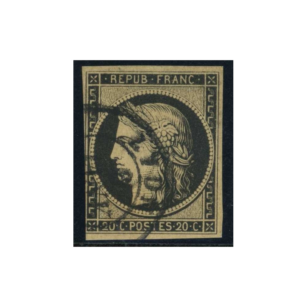 YT 3 - Oblitéré Cachet à Date - Signé Brun