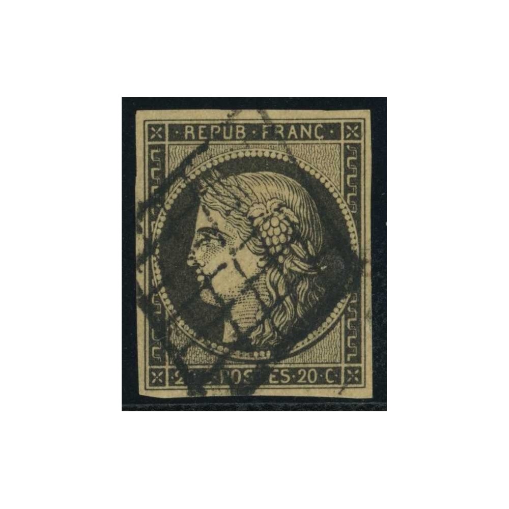 YT 3 - Oblitéré Grille - Signé Calves