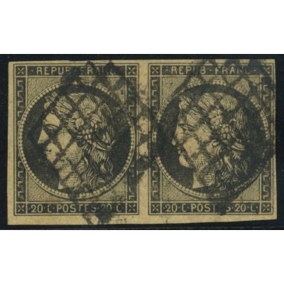 YT 3 - Oblitéré - Grille - Paire